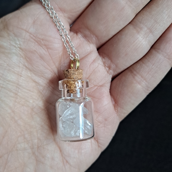 Tiny Glass Bottle Pendant - Picture 3 of 5